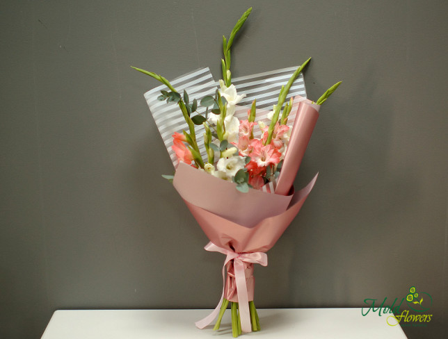 Bouquet of White and Pink Gladiolus photo